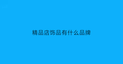 精品店饰品有什么品牌(精品店饰品有什么品牌好)