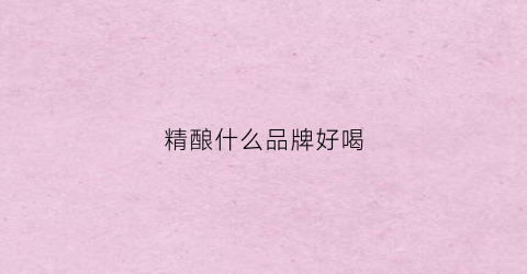 精酿什么品牌好喝(精酿哪种好喝)