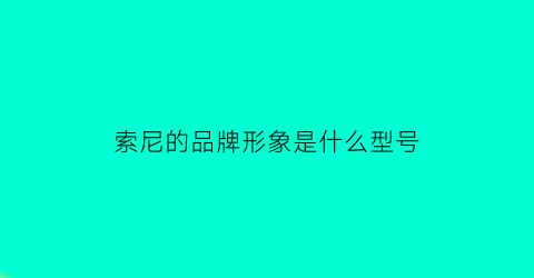 索尼的品牌形象是什么型号(索尼的品牌优势)