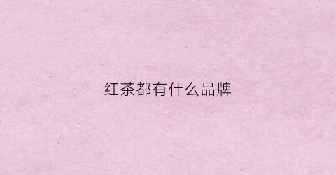 红茶都有什么品牌(红茶都有什么品牌的)