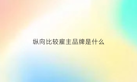 纵向比较雇主品牌是什么