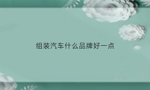 组装汽车什么品牌好一点