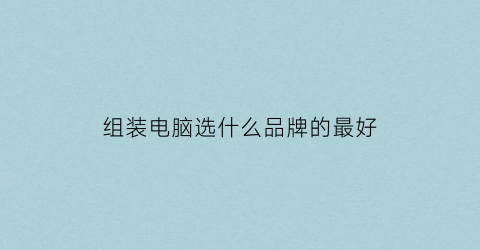 组装电脑选什么品牌的最好(组装电脑哪种好)