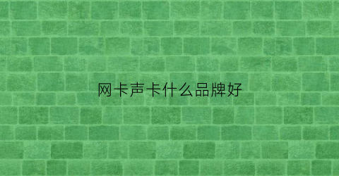 网卡声卡什么品牌好(网播声卡什么品牌好)