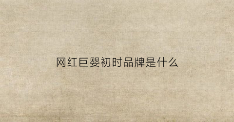 网红巨婴初时品牌是什么(网红巨婴初时品牌是什么)