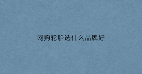 网购轮胎选什么品牌好(网购轮胎选什么品牌好耐用)