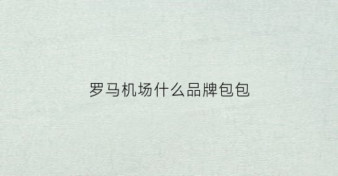 罗马机场什么品牌包包(罗马机场代码三字)