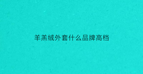 羊羔绒外套什么品牌高档(羊羔绒外套品牌推荐)