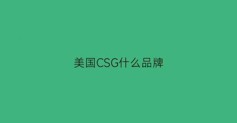 美国CSG什么品牌(csg品牌的衣服怎么样)