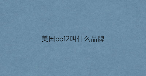 美国bb12叫什么品牌(美国bby是什么品牌的缩写)