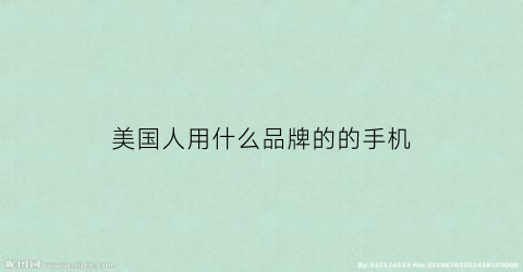 美国人用什么品牌的的手机(美国人都用什么手机第一名)