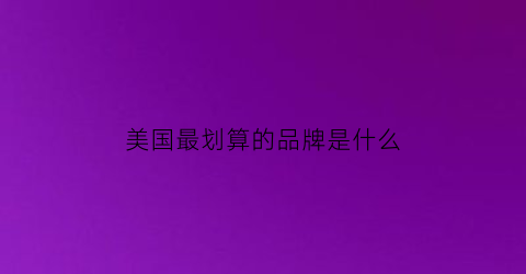 美国最划算的品牌是什么(美国最便宜的llm)