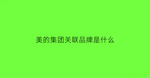 美的集团关联品牌是什么