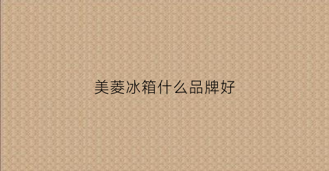 美菱冰箱什么品牌好(美菱冰箱好不好排名)