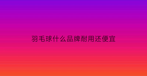 羽毛球什么品牌耐用还便宜(羽毛球什么牌子的性价比高)