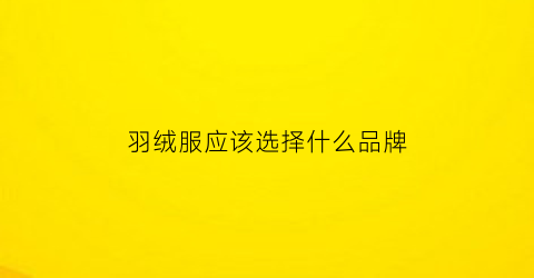 羽绒服应该选择什么品牌(羽绒服买什么牌子的好点)