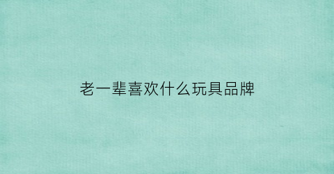老一辈喜欢什么玩具品牌(老一辈的人喜欢什么东西)