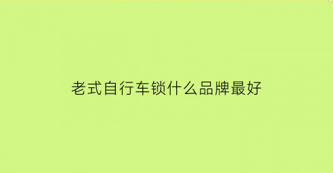 老式自行车锁什么品牌最好(老式自行车插锁怎么撬开)