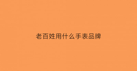 老百姓用什么手表品牌(老百姓带什么手表)