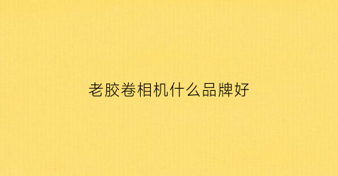 老胶卷相机什么品牌好(胶卷老牌子)