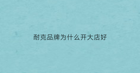 耐克品牌为什么开大店好(耐克品牌为什么开大店好卖)