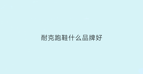耐克跑鞋什么品牌好(耐克的跑鞋推荐)