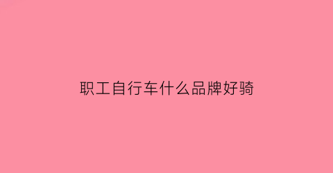 职工自行车什么品牌好骑(职工自行车什么品牌好骑一点)