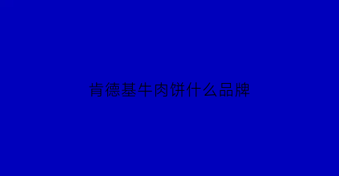 肯德基牛肉饼什么品牌(肯德基牛肉饼什么品牌好吃)