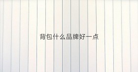 背包什么品牌好一点(背包什么品牌好一点的)