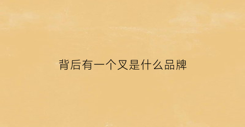 背后有一个叉是什么品牌(后背是一个叉的是什么潮牌)
