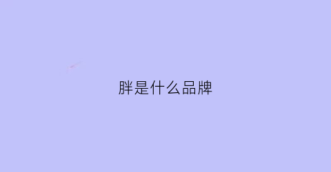 胖是什么品牌