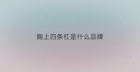 胸上四条杠是什么品牌(胸前四道杠是什么级别)