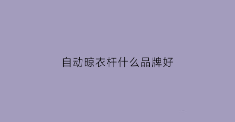 自动晾衣杆什么品牌好(自动晾衣杆排名)