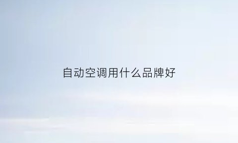 自动空调用什么品牌好(自动空调用什么品牌好用)