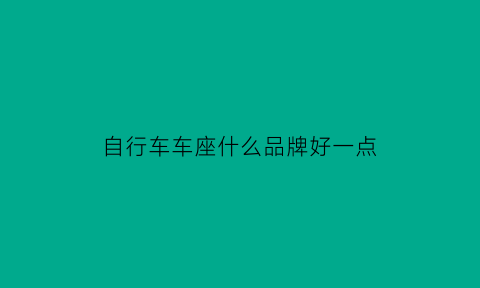 自行车车座什么品牌好一点(自行车车座什么品牌好一点的)