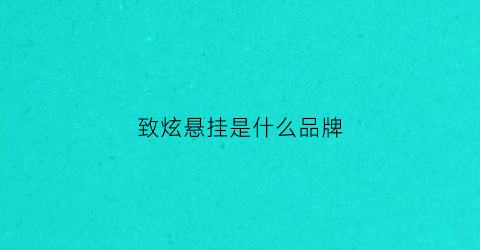 致炫悬挂是什么品牌(致炫悬挂)