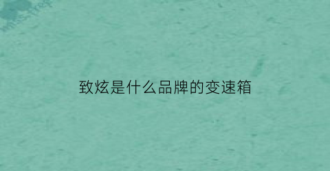 致炫是什么品牌的变速箱(致炫是什么品牌的变速箱啊)