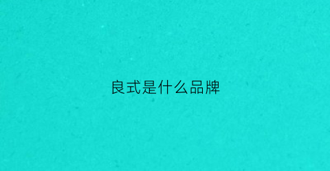 良式是什么品牌(良氏肌是什么牌子)
