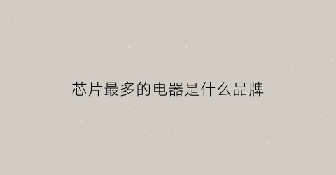 芯片最多的电器是什么品牌(芯片最好)