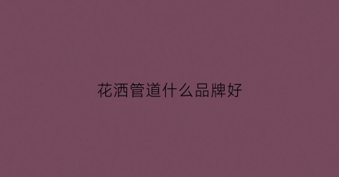 花洒管道什么品牌好(花洒管哪种好)