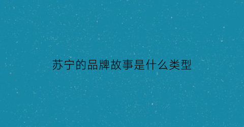 苏宁的品牌故事是什么类型(苏宁品牌介绍)