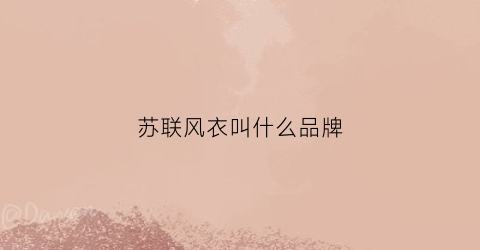 苏联风衣叫什么品牌(二战苏联风衣)