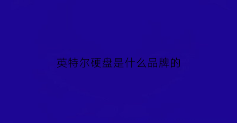 英特尔硬盘是什么品牌的(英特尔硬盘好吗)