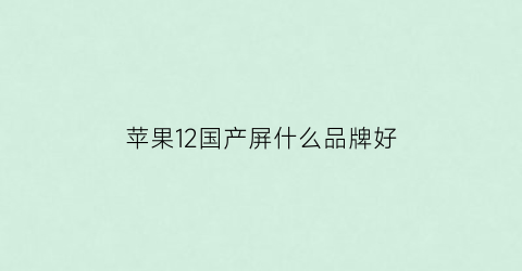 苹果12国产屏什么品牌好(苹果12什么牌子的屏幕)