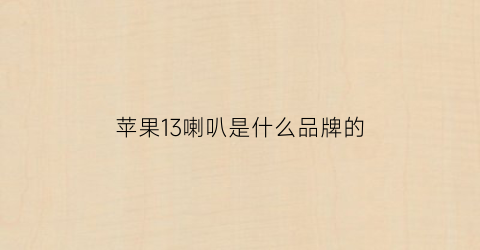 苹果13喇叭是什么品牌的(苹果13喇叭有几个孔)