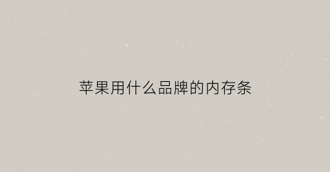 苹果用什么品牌的内存条(苹果买什么内存好)
