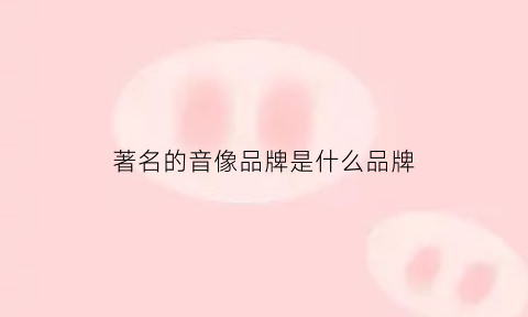 著名的音像品牌是什么品牌(音像品牌排名)