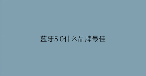 蓝牙50什么品牌最佳(蓝牙50什么品牌最佳使用)