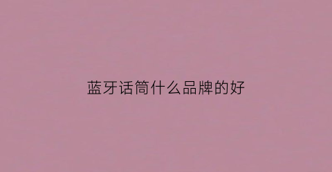 蓝牙话筒什么品牌的好(蓝牙话筒效果怎么样)