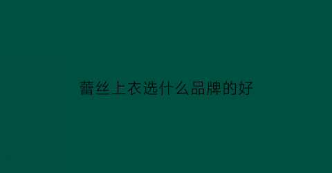 蕾丝上衣选什么品牌的好(蕾丝衫哪个牌子好)